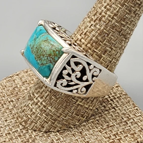 Barse Royston Turquoise and Sterling Statement Ring - Picture 2 of 4